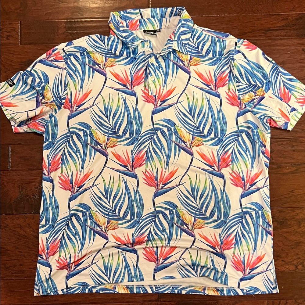 Vibrant Floral Men's Polo Shirt